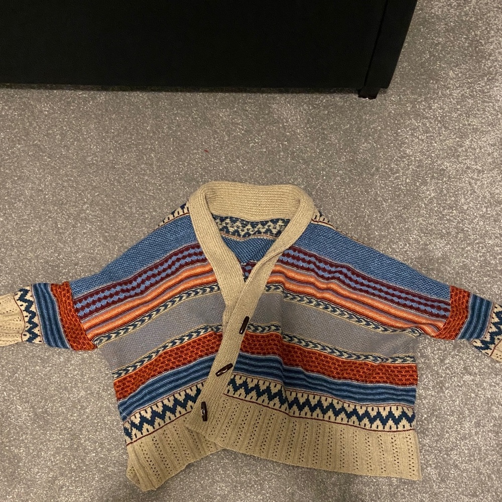 Colorful Striped Knit Cardigan